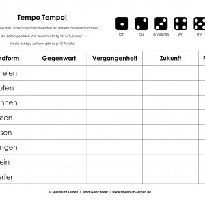 3 Zeiten – unregelmäßige Verben (Deutsch)